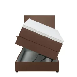 1-Persoons Boxsprings-Leen Bakker Boxspring met opbergruimte Liv egaal - bruin - 90x200 cm