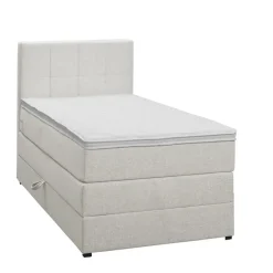 1-Persoons Boxsprings-Leen Bakker Boxspring met opbergruimte Liv geblokt - ecru - 90x200 cm