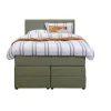 1-Persoons Boxsprings-Leen Bakker Boxspring met opbergruimte Liv geblokt - groen - 120x200 cm