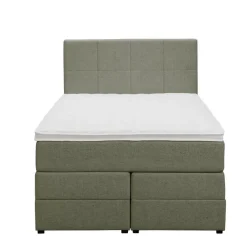 1-Persoons Boxsprings-Leen Bakker Boxspring met opbergruimte Liv geblokt - groen - 120x200 cm