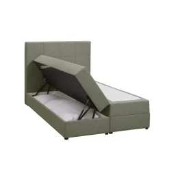 1-Persoons Boxsprings-Leen Bakker Boxspring met opbergruimte Liv geblokt - groen - 120x200 cm