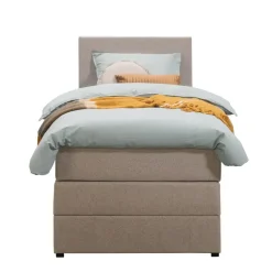 Leen Bakker Boxspring met opbergruimte Liv egaal - beige - 90x200 cm