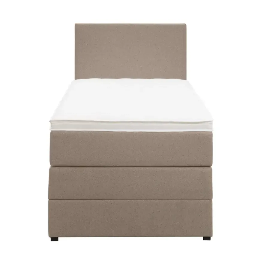 Leen Bakker Boxspring met opbergruimte Liv egaal - beige - 90x200 cm