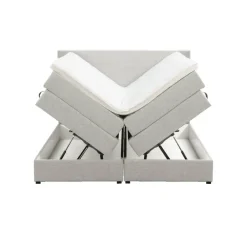 Leen Bakker Boxspring met opbergruimte Liv egaal - ecru - 140x200 cm