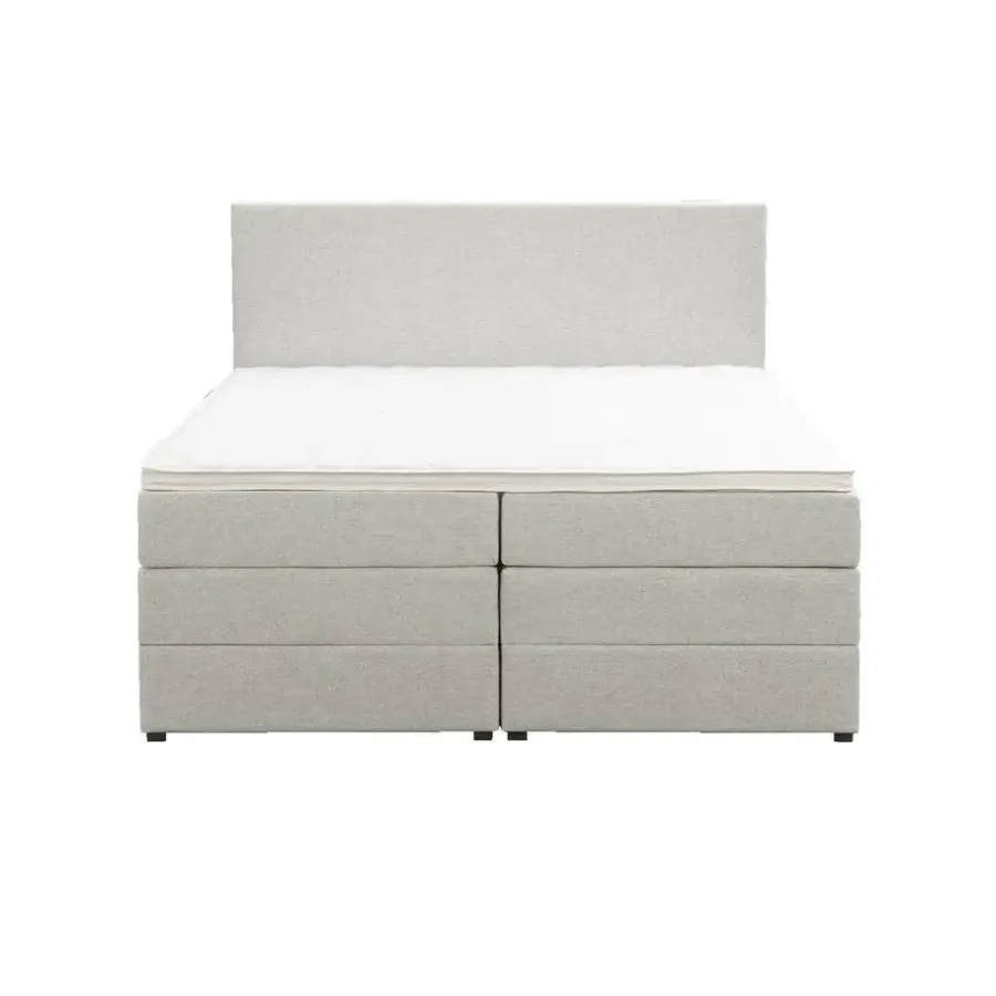Leen Bakker Boxspring met opbergruimte Liv egaal - ecru - 140x200 cm