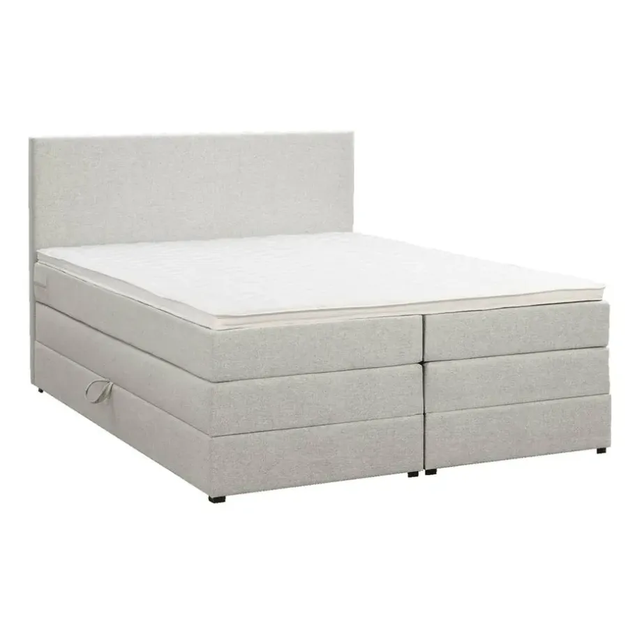 Leen Bakker Boxspring met opbergruimte Liv egaal - ecru - 140x200 cm
