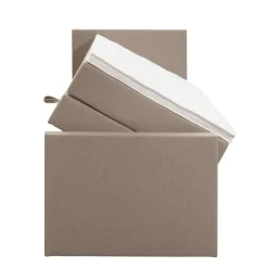 Leen Bakker Boxspring met opbergruimte en voetbord Liv egaal - beige - 90x200cm