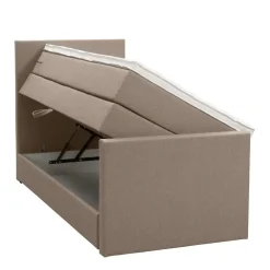 Leen Bakker Boxspring met opbergruimte en voetbord Liv egaal - beige - 90x200cm