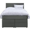 Leen Bakker Boxspring met opbergruimte Liv egaal - grijs - 120x200 cm