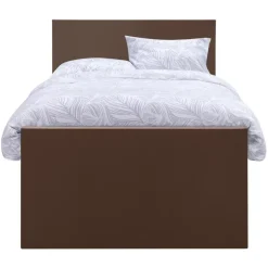1-Persoons Boxsprings-Leen Bakker Boxspring met opbergruimte en voetbord Liv egaal - bruin - 120x200cm