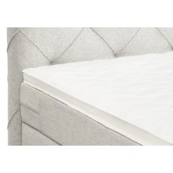 2-Persoons Boxsprings-Leen Bakker Boxspring met opbergruimte en voetbord Liv geruit - ecru - 180x200cm