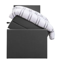 1-Persoons Boxsprings-Leen Bakker Boxspring met opbergruimte en voetbord Liv egaal - antraciet - 90x200cm