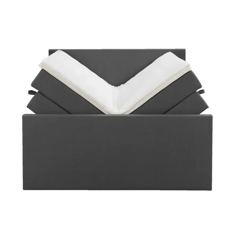 Leen Bakker Boxspring met opbergruimte en voetbord Liv egaal - antraciet - 180x200cm