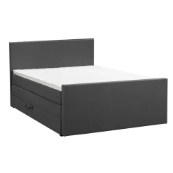 Leen Bakker Boxspring met opbergruimte en voetbord Liv egaal - antraciet - 180x200cm