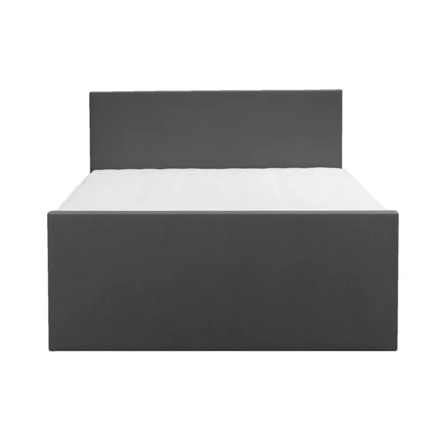 Leen Bakker Boxspring met opbergruimte en voetbord Liv egaal - antraciet - 140x200cm