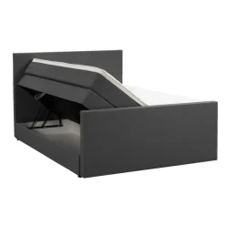 Leen Bakker Boxspring met opbergruimte en voetbord Liv egaal - antraciet - 140x200cm
