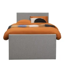 Leen Bakker Boxspring met opbergruimte en voetbord Liv egaal - lichtgrijs - 120x200cm
