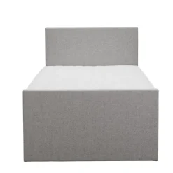 Leen Bakker Boxspring met opbergruimte en voetbord Liv egaal - lichtgrijs - 120x200cm