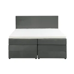 Leen Bakker Boxspring met opbergruimte Liv egaal - grijs - 160x200 cm