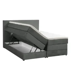 Leen Bakker Boxspring met opbergruimte Liv egaal - grijs - 160x200 cm