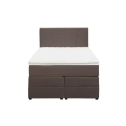 1-Persoons Boxsprings-Leen Bakker Boxspring met opbergruimte Liv geblokt - donkerbruin - 120x200 cm
