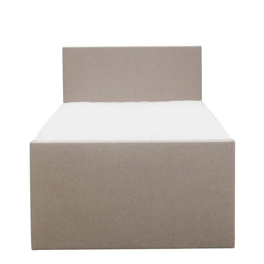 Leen Bakker Boxspring met opbergruimte en voetbord Liv egaal - beige - 120x200cm