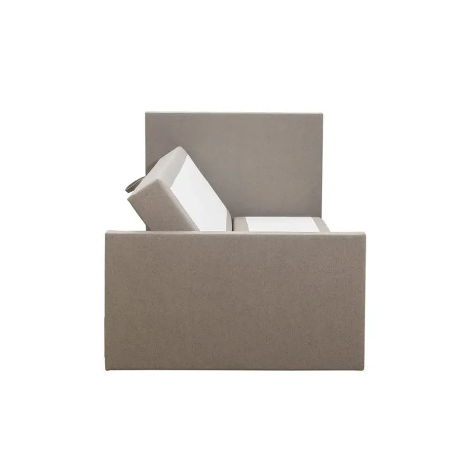 Leen Bakker Boxspring met opbergruimte en voetbord Liv egaal - beige - 120x200cm