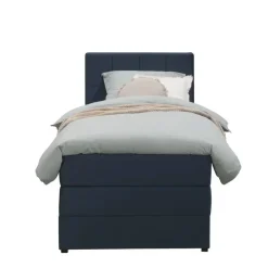 1-Persoons Boxsprings-Leen Bakker Boxspring met opbergruimte Liv geblokt - blauw - 90x200 cm