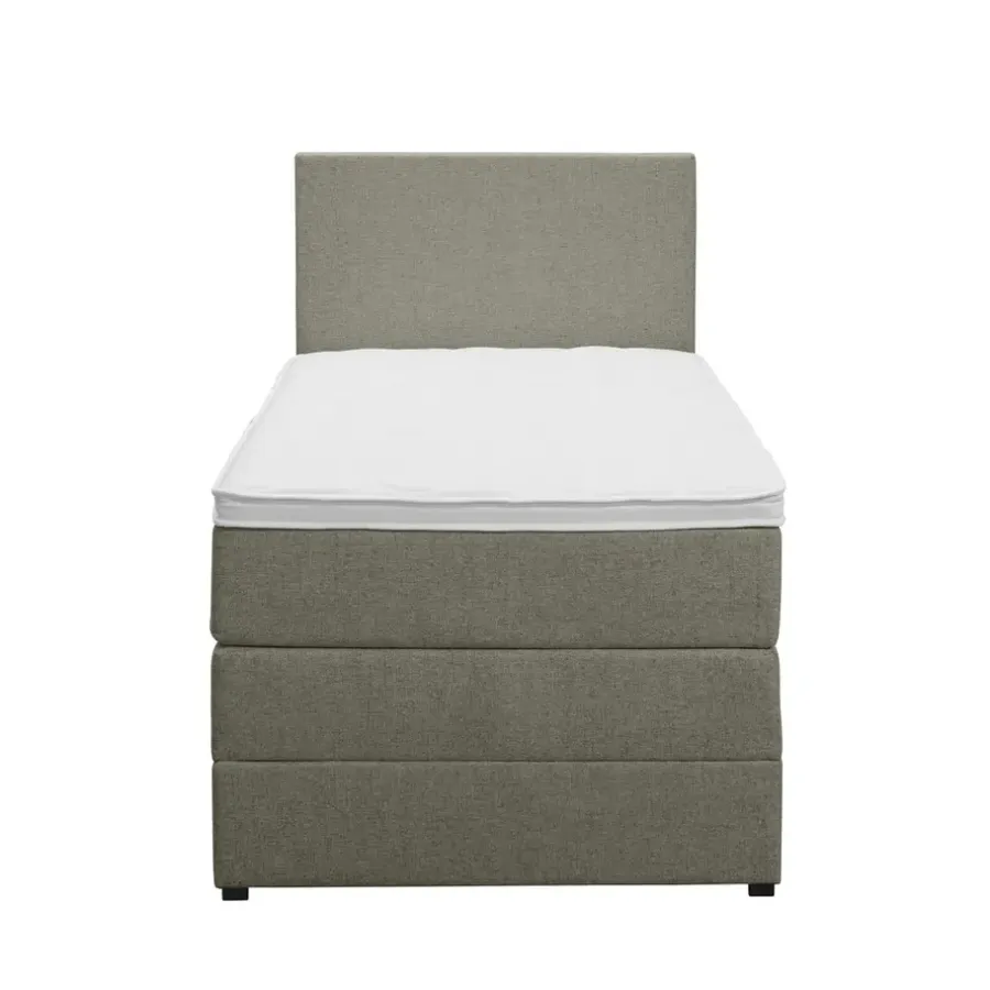 1-Persoons Boxsprings-Leen Bakker Boxspring met opbergruimte Liv egaal - groen - 90x200 cm