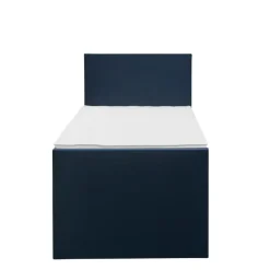 1-Persoons Boxsprings-Leen Bakker Boxspring met voetbord Liv egaal - blauw - 90x200 cm - ronde poot