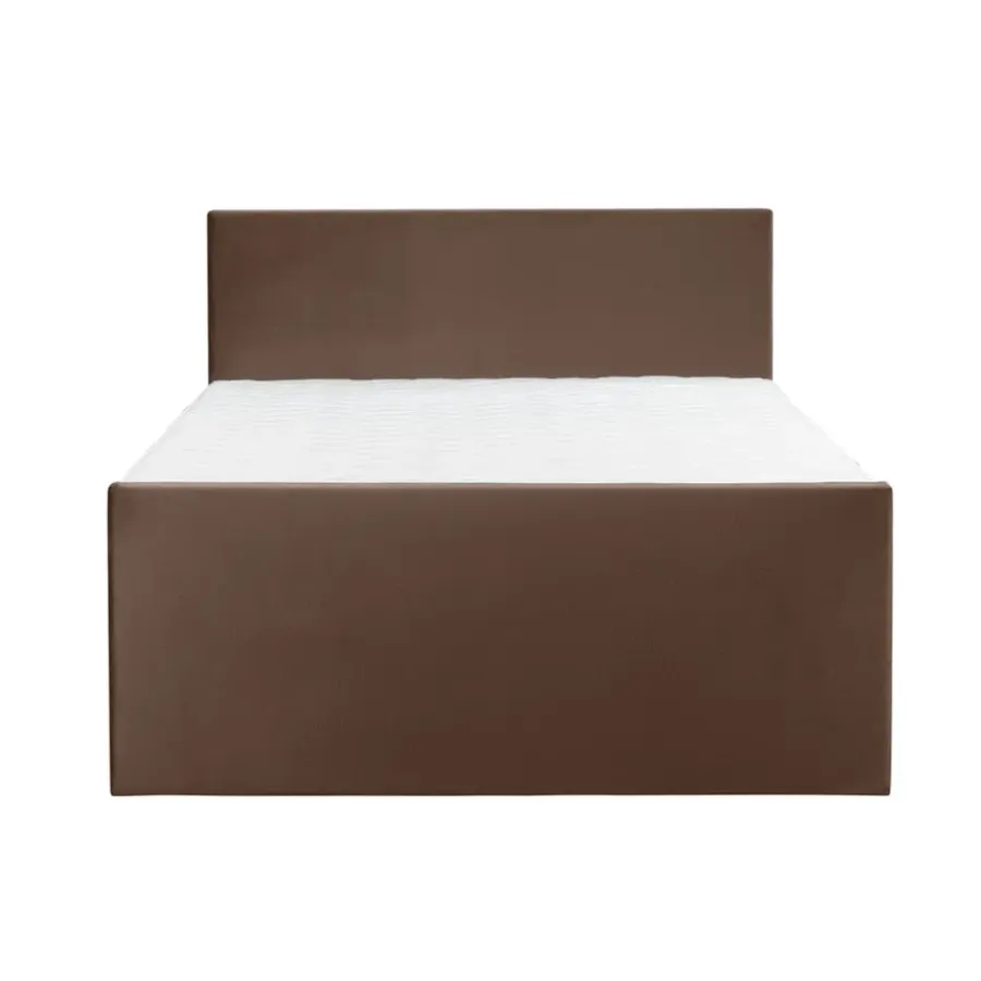 2-Persoons Boxsprings-Leen Bakker Boxspring met voetbord Liv egaal - bruin - 160x200 cm - slanke poot