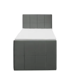 Leen Bakker Boxspring met voetbord Liv geblokt - grijs - 90x200 cm - vierkante poot