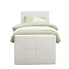 Leen Bakker Boxspring met voetbord Liv geblokt - ecru - 90x200 cm - slanke poot