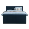 2-Persoons Boxsprings-Leen Bakker Boxspring met voetbord Liv geblokt - blauw - 160x200 cm - slanke poot