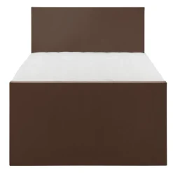 1-Persoons Boxsprings-Leen Bakker Boxspring met voetbord Liv egaal - bruin - 120x200 cm - slanke poot