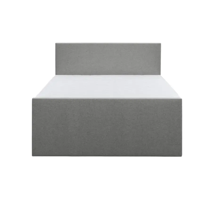 Leen Bakker Boxspring met voetbord Liv egaal - lichtgrijs - 180x200 cm - ronde poot