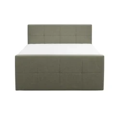 2-Persoons Boxsprings-Leen Bakker Boxspring met voetbord Liv geblokt - groen - 140x200 cm - slanke poot