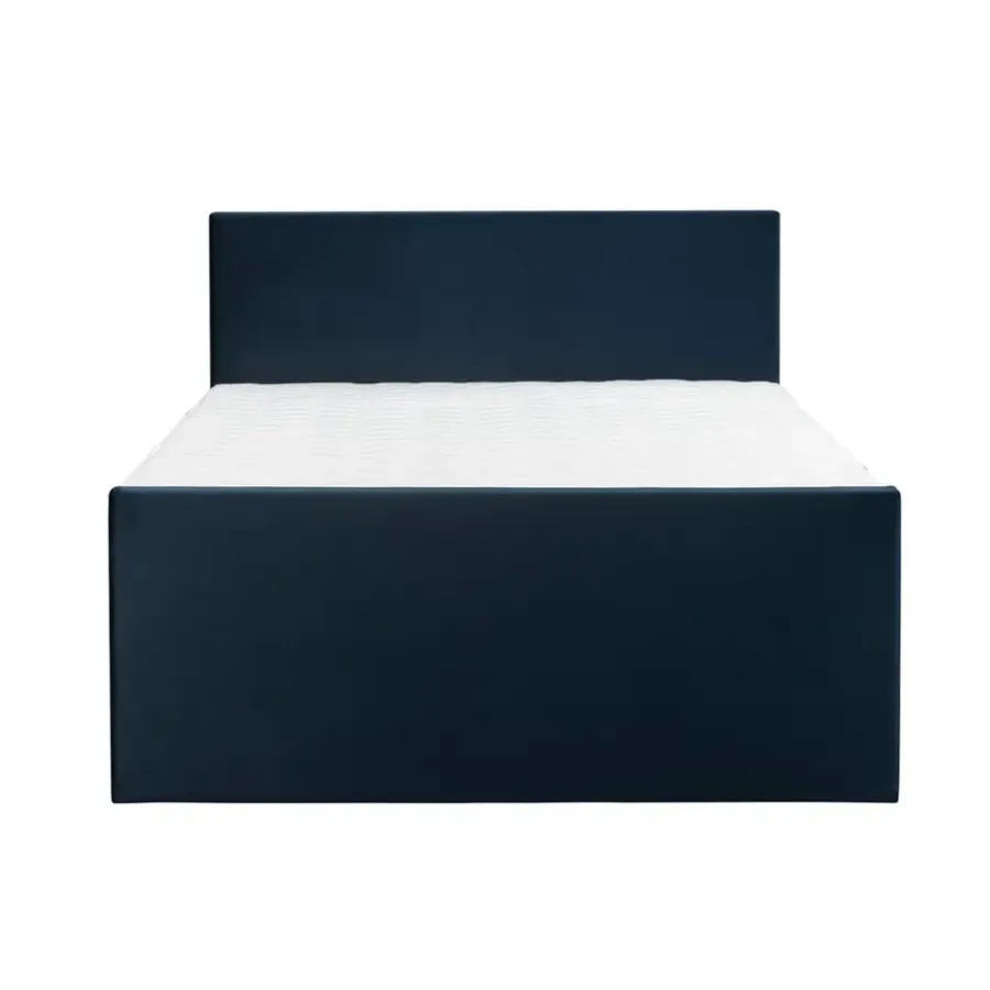 2-Persoons Boxsprings-Leen Bakker Boxspring met voetbord Liv egaal - blauw - 140x200 cm - vierkante poot