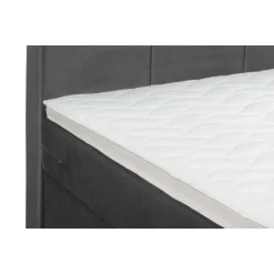 Leen Bakker Boxspring met voetbord Liv geblokt - grijs - 160x200 cm - slanke poot