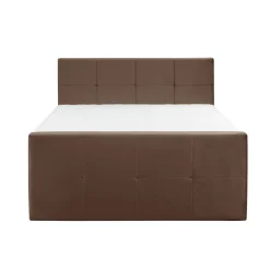 2-Persoons Boxsprings-Leen Bakker Boxspring met voetbord Liv geblokt - bruin - 180x200 cm - ronde poot