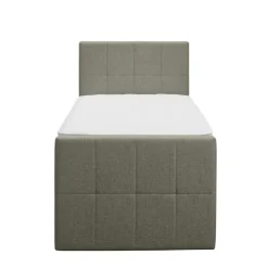 Leen Bakker Boxspring met voetbord Liv geblokt - groen - 90x200 cm - slanke poot