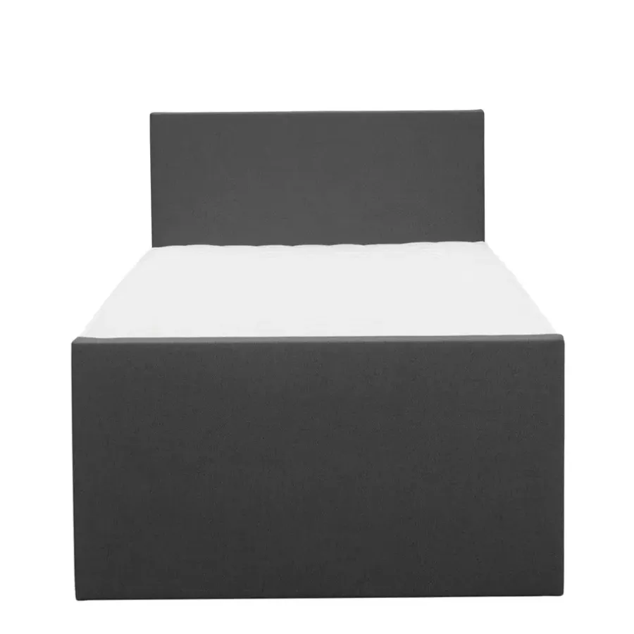 Leen Bakker Boxspring met voetbord Liv egaal - antraciet - 120x200 cm - slanke poot