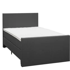 Leen Bakker Boxspring met voetbord Liv egaal - antraciet - 120x200 cm - slanke poot