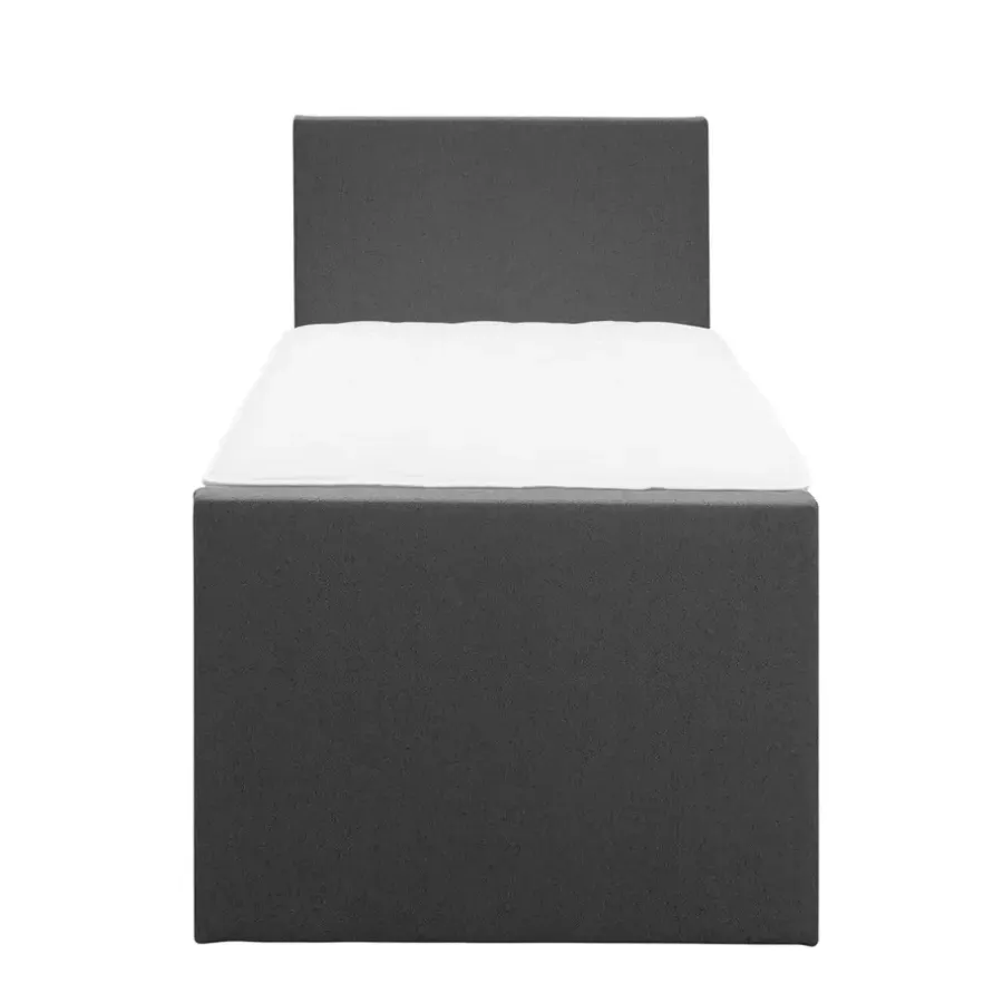 Leen Bakker Boxspring met voetbord Liv egaal - antraciet - 90x200 cm - ronde poot