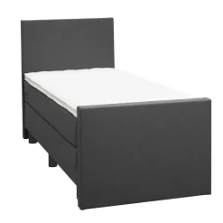 Leen Bakker Boxspring met voetbord Liv egaal - antraciet - 90x200 cm - ronde poot