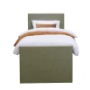 1-Persoons Boxsprings-Leen Bakker Boxspring met voetbord Liv egaal - groen - 90x200 cm - vierkante poot