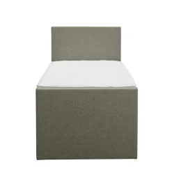 1-Persoons Boxsprings-Leen Bakker Boxspring met voetbord Liv egaal - groen - 90x200 cm - vierkante poot