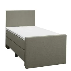 1-Persoons Boxsprings-Leen Bakker Boxspring met voetbord Liv egaal - groen - 90x200 cm - vierkante poot