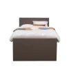 1-Persoons Boxsprings-Leen Bakker Boxspring met voetbord Liv egaal - donkerbruin - 120x200 cm - slanke poot