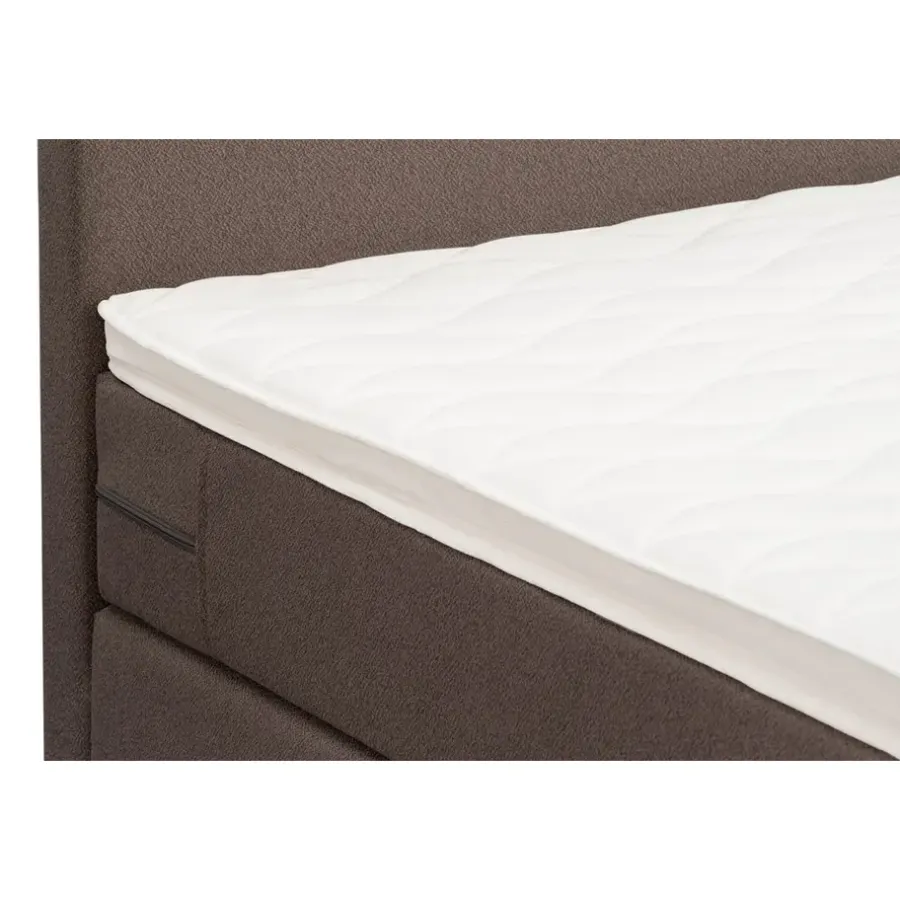 1-Persoons Boxsprings-Leen Bakker Boxspring met voetbord Liv egaal - donkerbruin - 120x200 cm - slanke poot